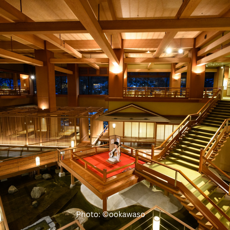 ต้นแบบของ "ปราสาทไร้ขอบเขต" โรงแรม Ookawazo จากอนิเมะดาบพิฆาตอสูร